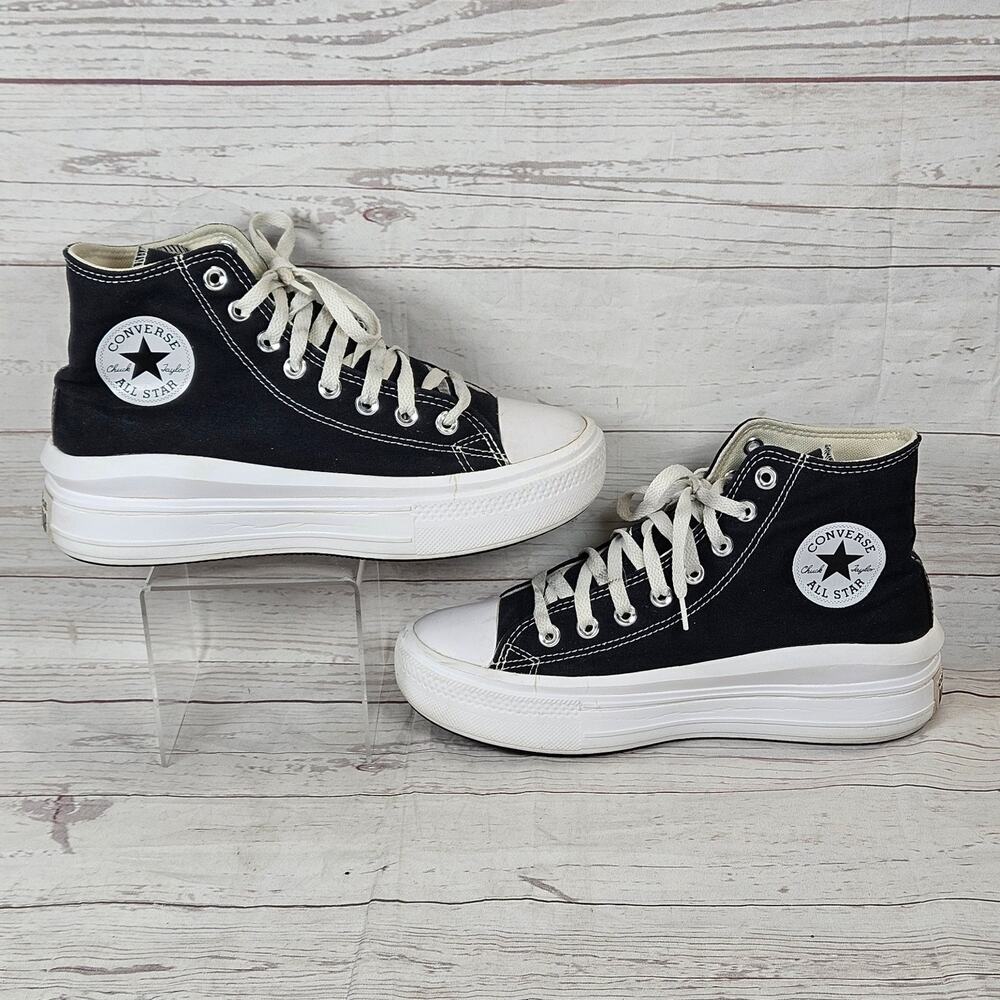 Converse Chuck Taylor Move Shoes Women’s Black White US 9 Platform High Top